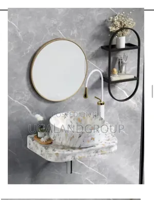 Modern Gold Veined Marble Basin
