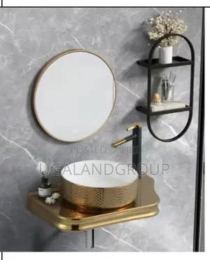 Modern Gold Textured Basin Set