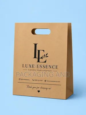 Printed A4 Kraft Paper Bag Die-Cut Handle for Fashion & Retail Stores