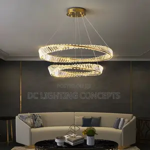 Modern Classic Double Ring Crystal Chandelier for Living Room, Hotel.