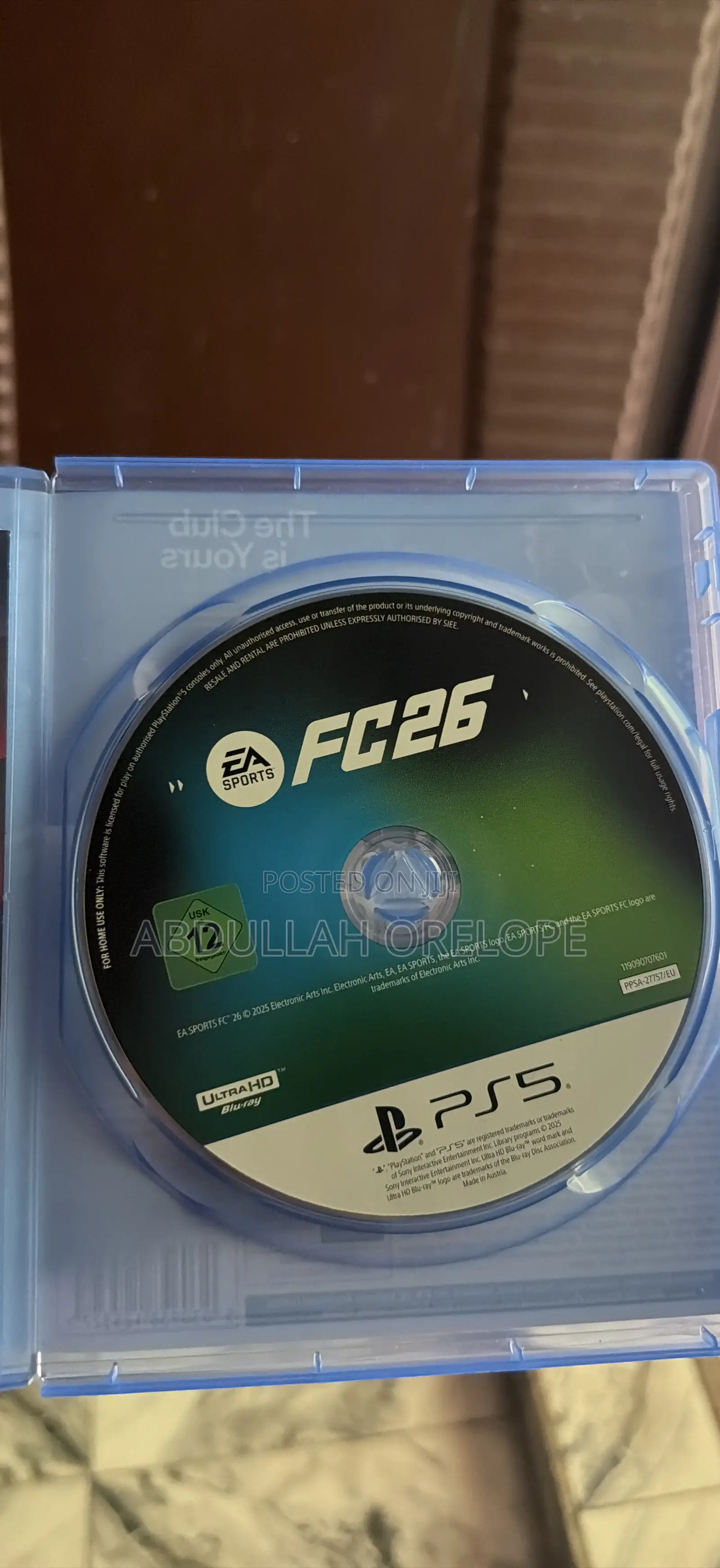 Fc26 Video Game Disc