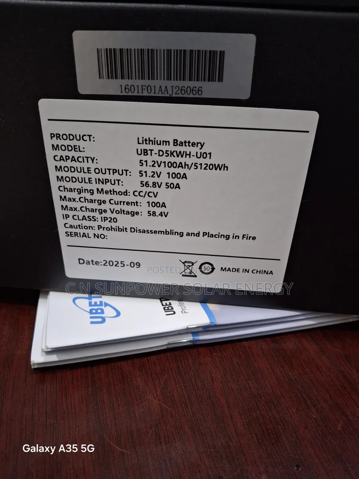 Ubetter 5kwh/48v Stackable Lithium-Iron Battery