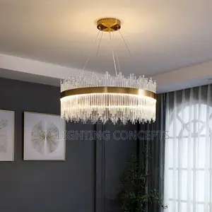 Modern Round Crystal Glass Chandelier for Living, Bedroom, Hotel Decor