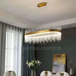 Modern OvalCrystal Glass Chandelier for Dining Room, Hotel Decor.
