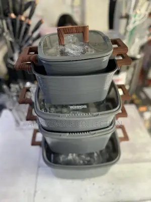 5 Piece Set Grey Non Stick Pan