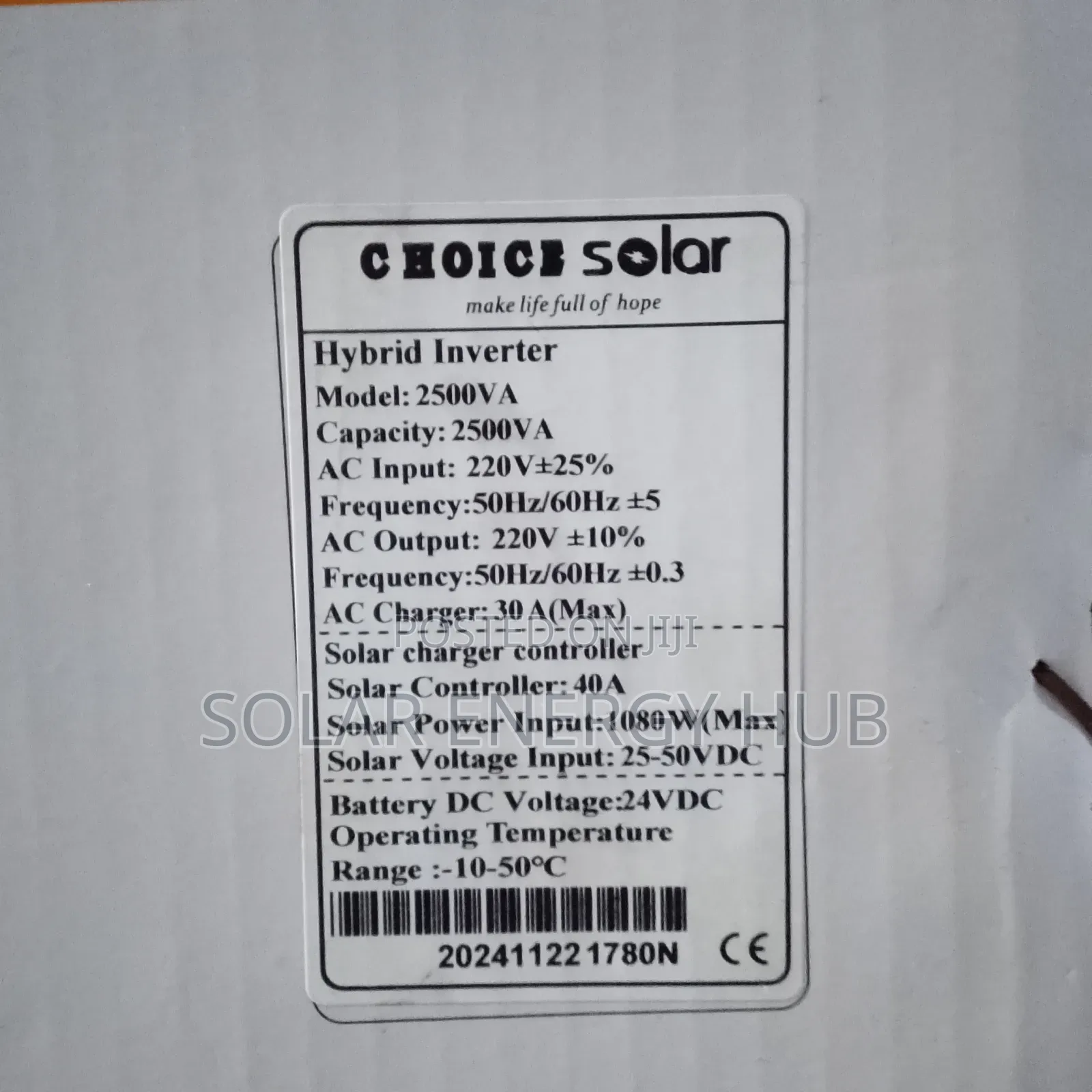 2.5kva/24v Choice Solar Inverter