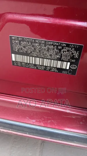 Lexus ES 2012 Red