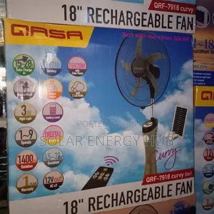 18inch Qasa Solar Rechargeable Fan
