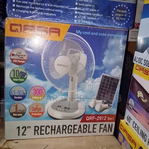 12inch Qasa Solar Rechargeable Fan