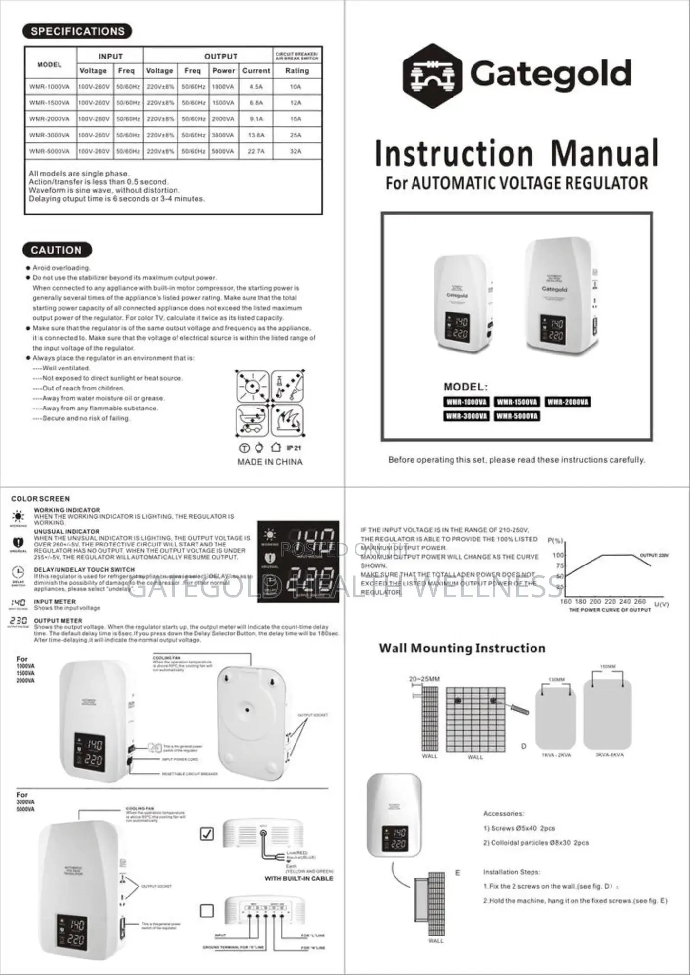 WMR-3000watts Automatic Voltage Regulator