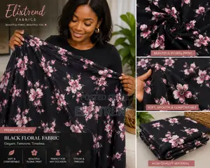 Black Floral Print Fabric – Elixtrend