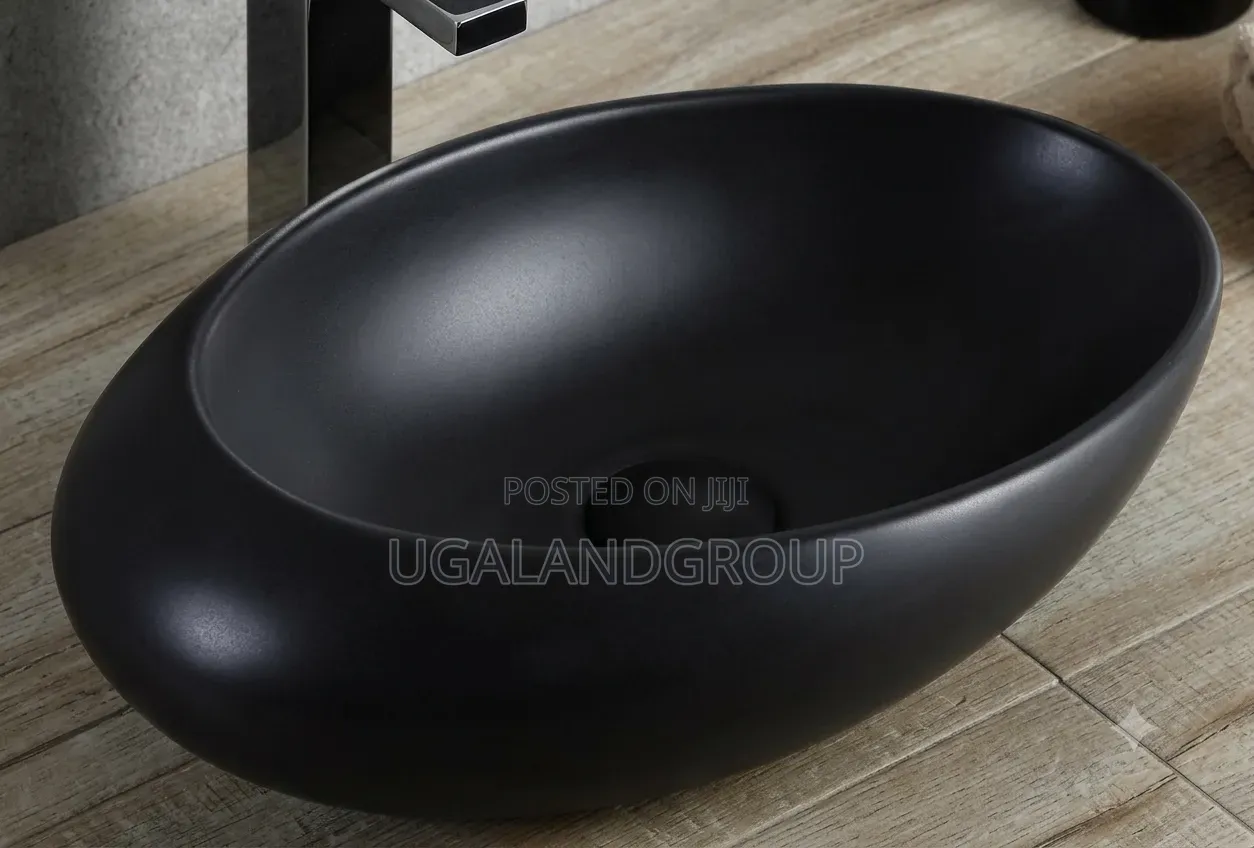Modern Black Oval Countertop Basin