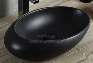 Modern Black Oval Countertop Basin