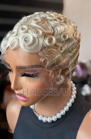 Luxury Short Curly Pixie Wig -Human Hair Blonde