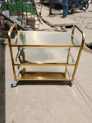 3 Step Gold Food Trolley