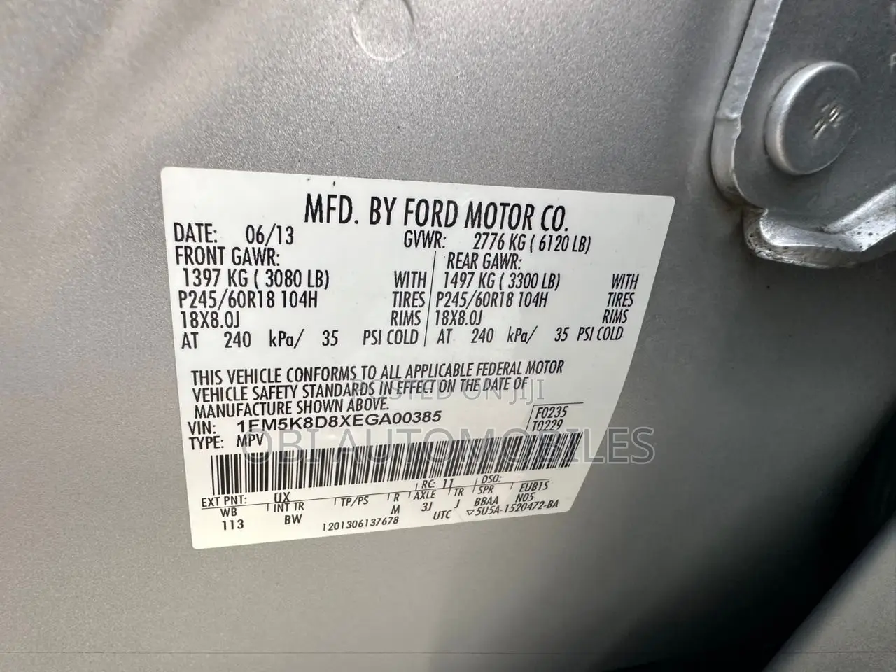 Ford Edge 2014 Silver