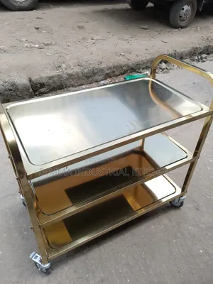 3 Step Gold Trolley 90cm