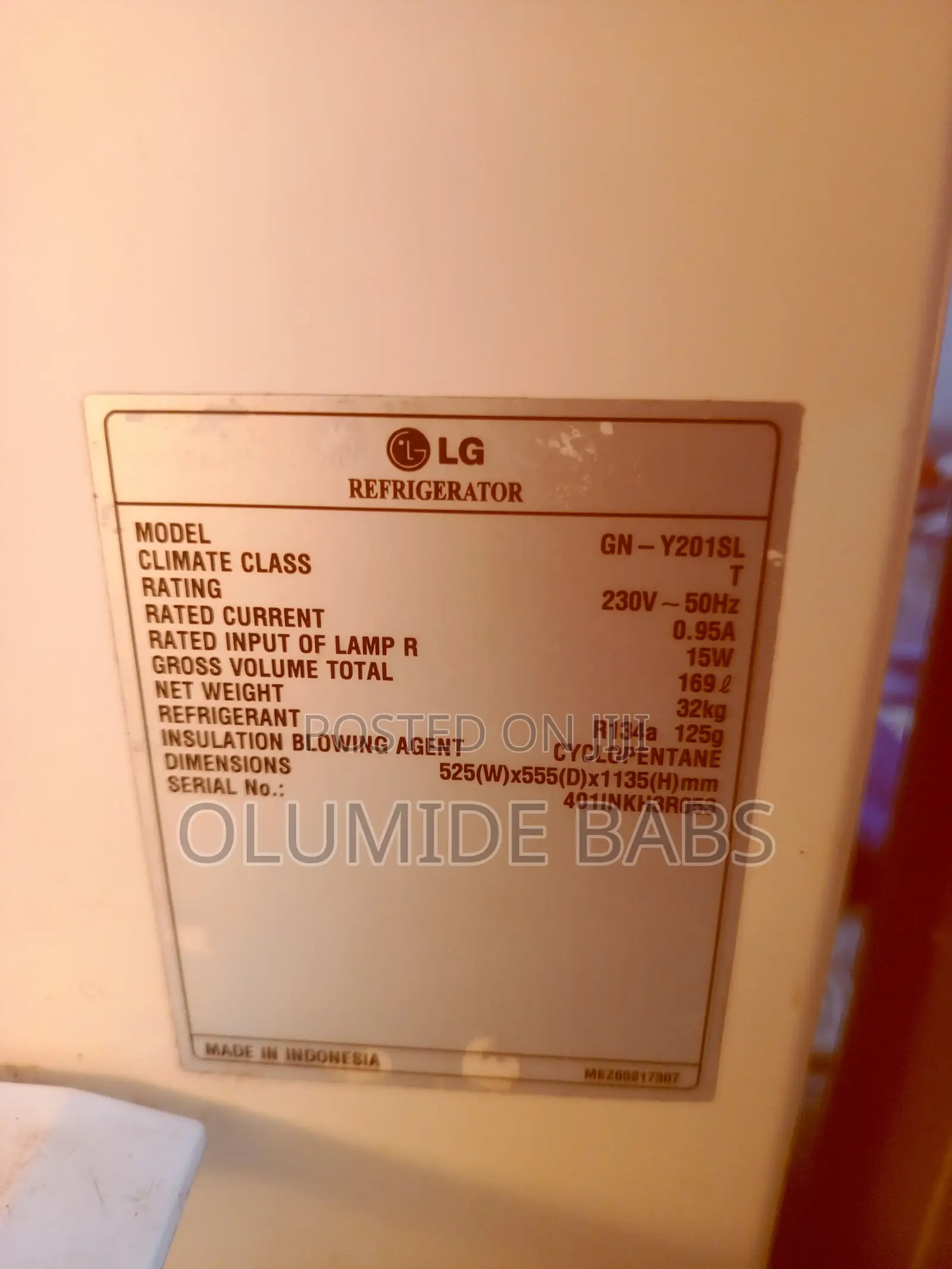 LG Standing Fridge Available for Sale