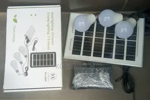Indoor Solar 3 Bulbs Light With Panel, Power Bank, Long Wire