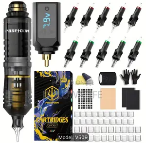 Poseidon V509 Wireless Tattoo Machine Kit – 10 Cartridges