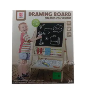 Multi-Functional, Double-Sided Wooden Educational Drawing Board