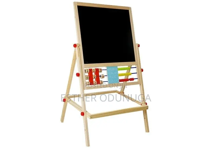 Multi-Functional, Double-Sided Wooden Educational Drawing Board