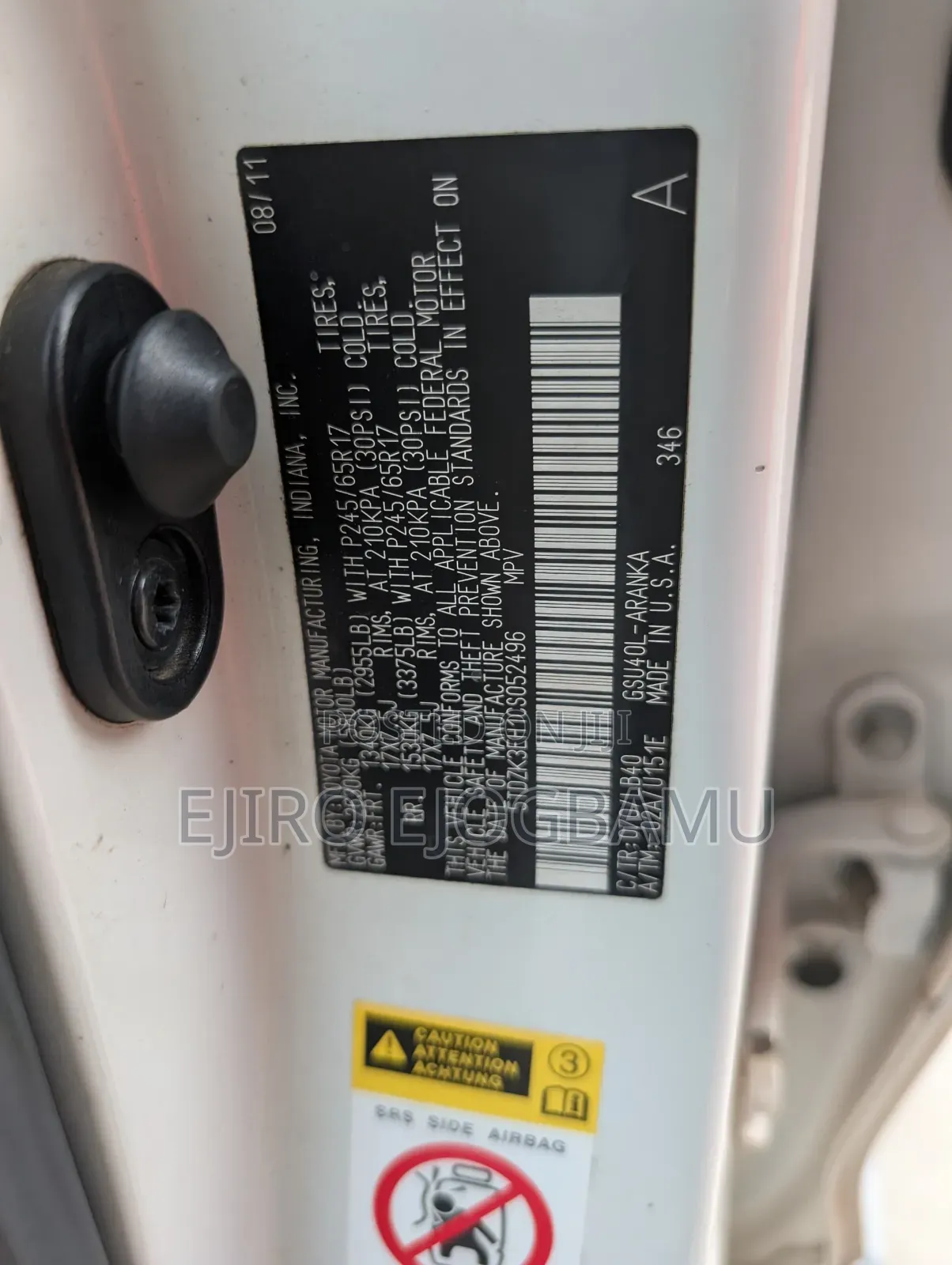 Toyota Highlander 2012 White