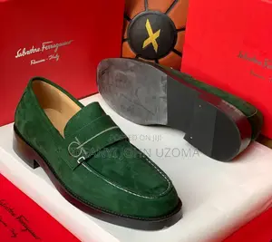 Green Color Suede Luxury Shoes