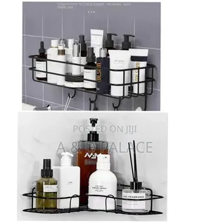 High Quality Steel Angle Toilet/Bathroom Wall Shelf Rack + 2 Single