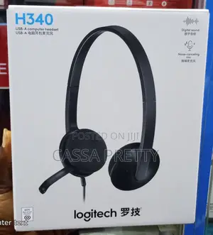 Original Logitech H340 USB Computer Headset With Noise-Cancelling Mic