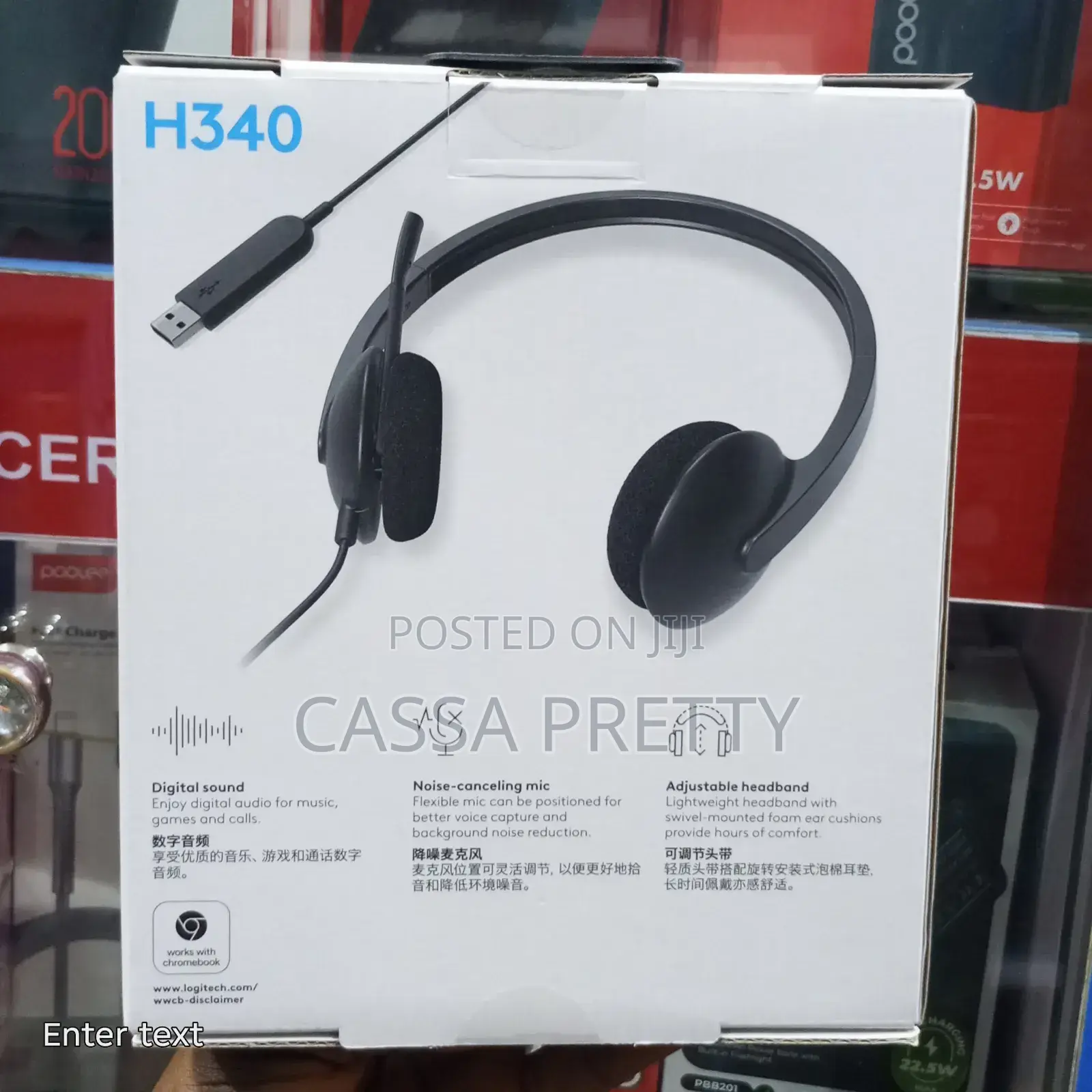 Original Logitech H340 USB Computer Headset With Noise-Cancelling Mic