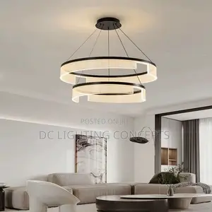 Nordic Round Double Step Led Creative  Acrylic Pendant Chandelier.