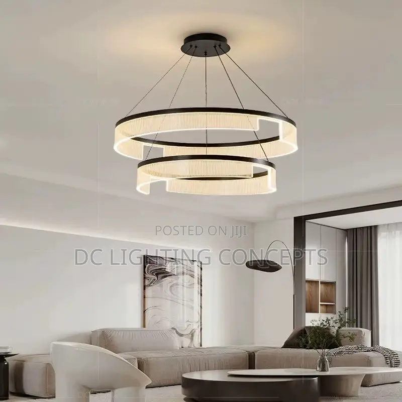 Nordic Round Double Step Led Creative  Acrylic Pendant Chandelier.