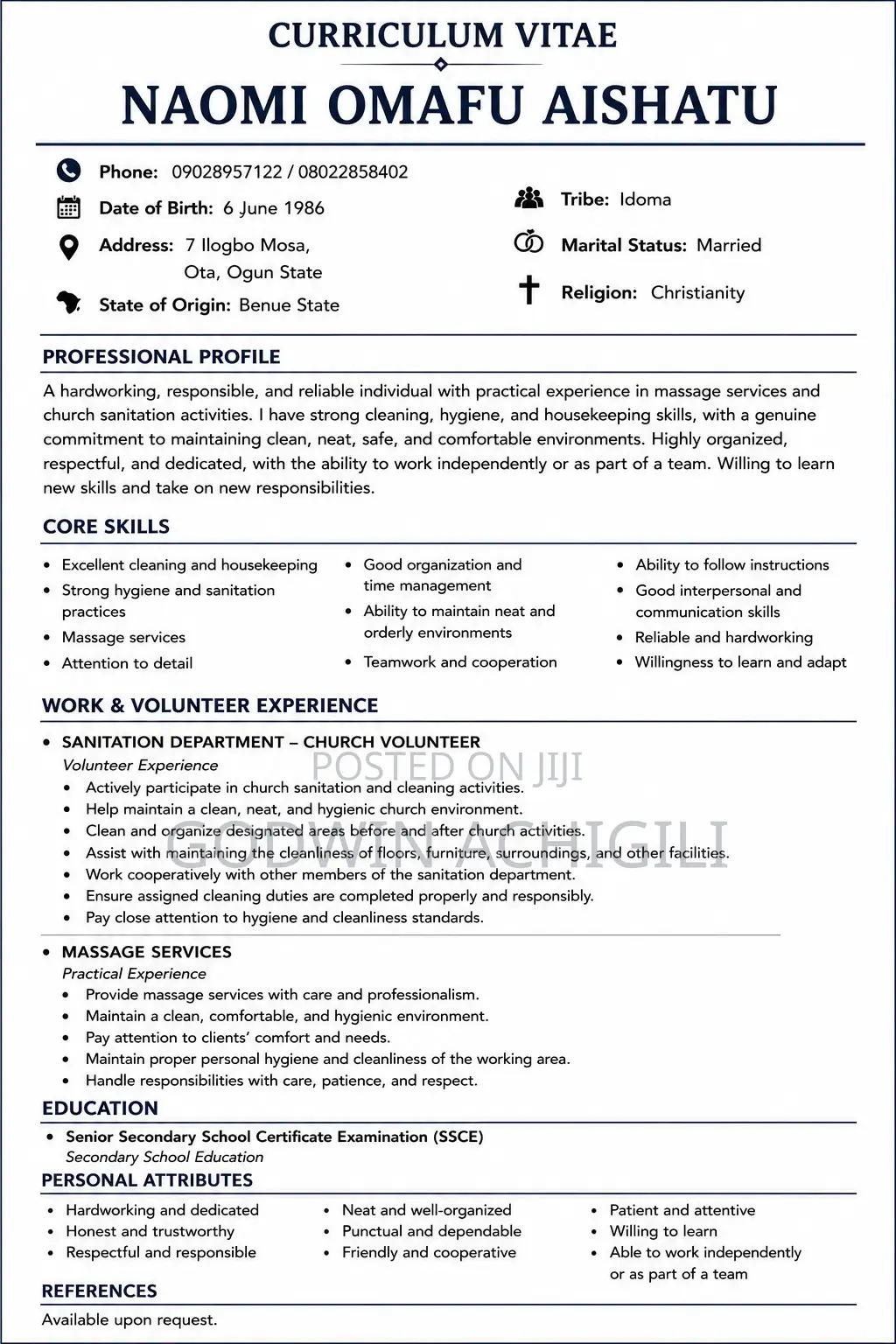 Manufacturing CV
