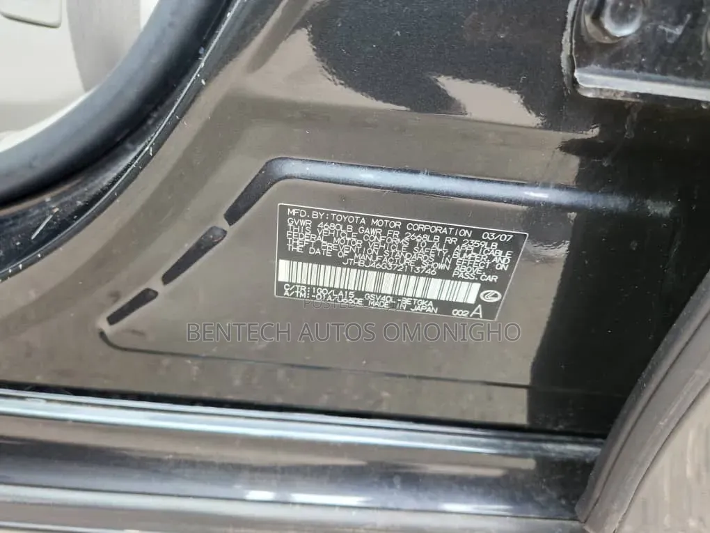 Lexus ES 350 2007 Black