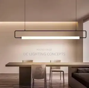 Postmodern Classic Design Black Iron Linear Pendant Light.