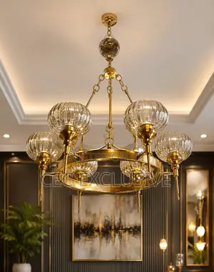 6handle Nordic Glass E27 Chandelier