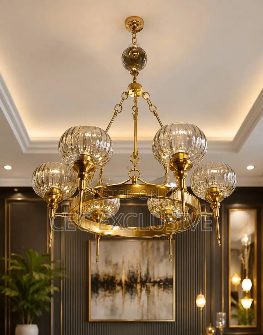 6handle Nordic Glass E27 Chandelier