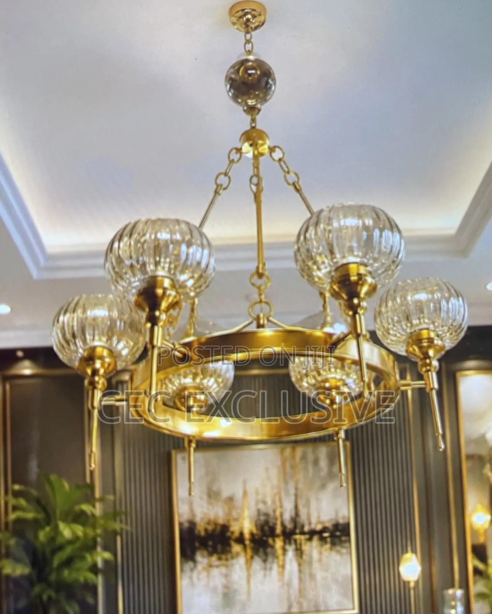 6handle Nordic Glass E27 Chandelier