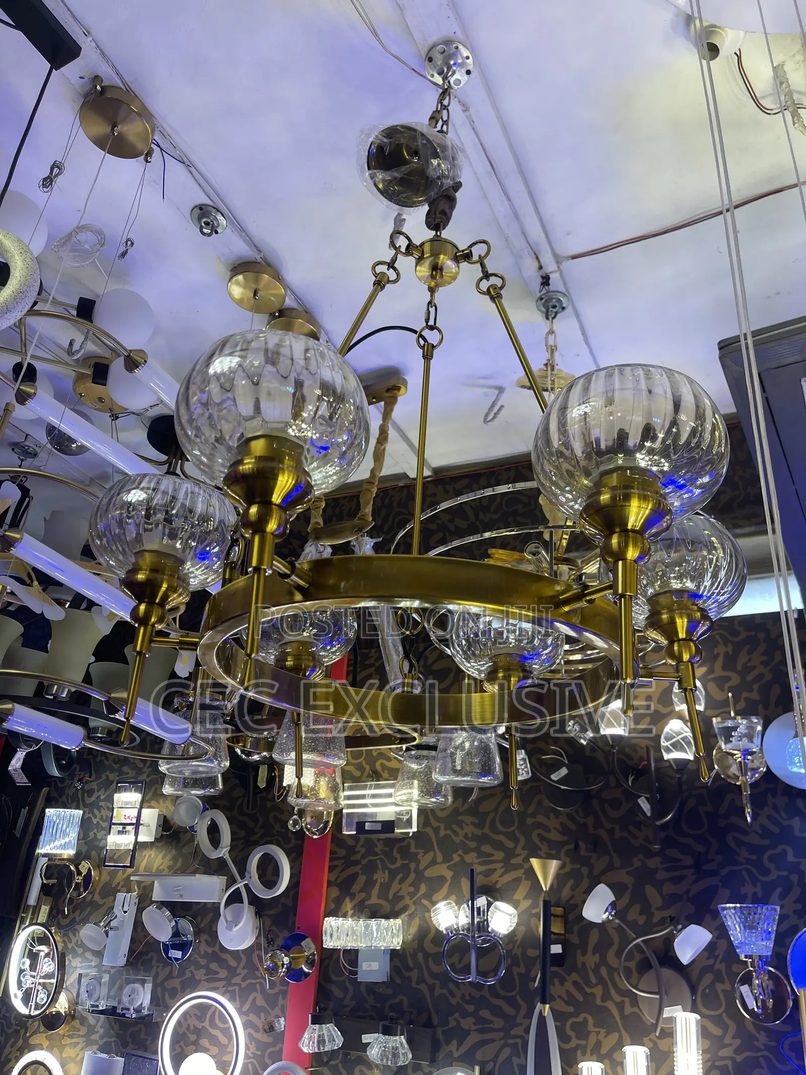 6handle Nordic Glass E27 Chandelier