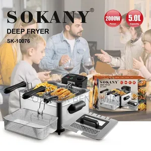 Stainless Steel 5L Electric Deep Fryer Double Basket