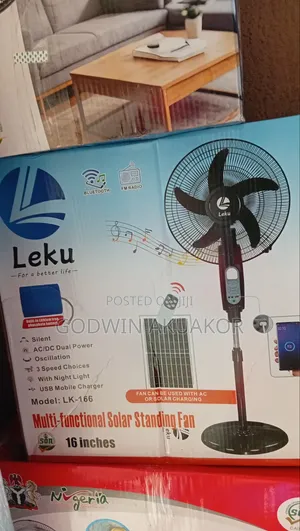 16 Inches Rechargeable Solar Fan With Remote and Bluetooth Speaker