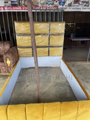 Luxury Gold & White Upholstered Bed Frame