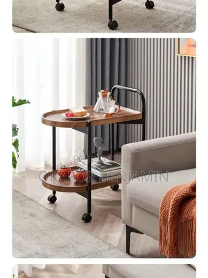 High Quality Moden Nordic 2tier Solid Wood Trolley