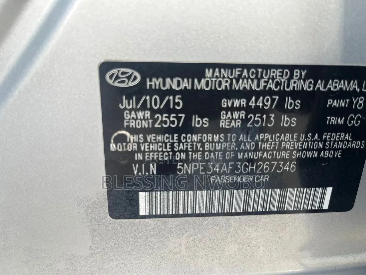 Hyundai Sonata 2016 Silver