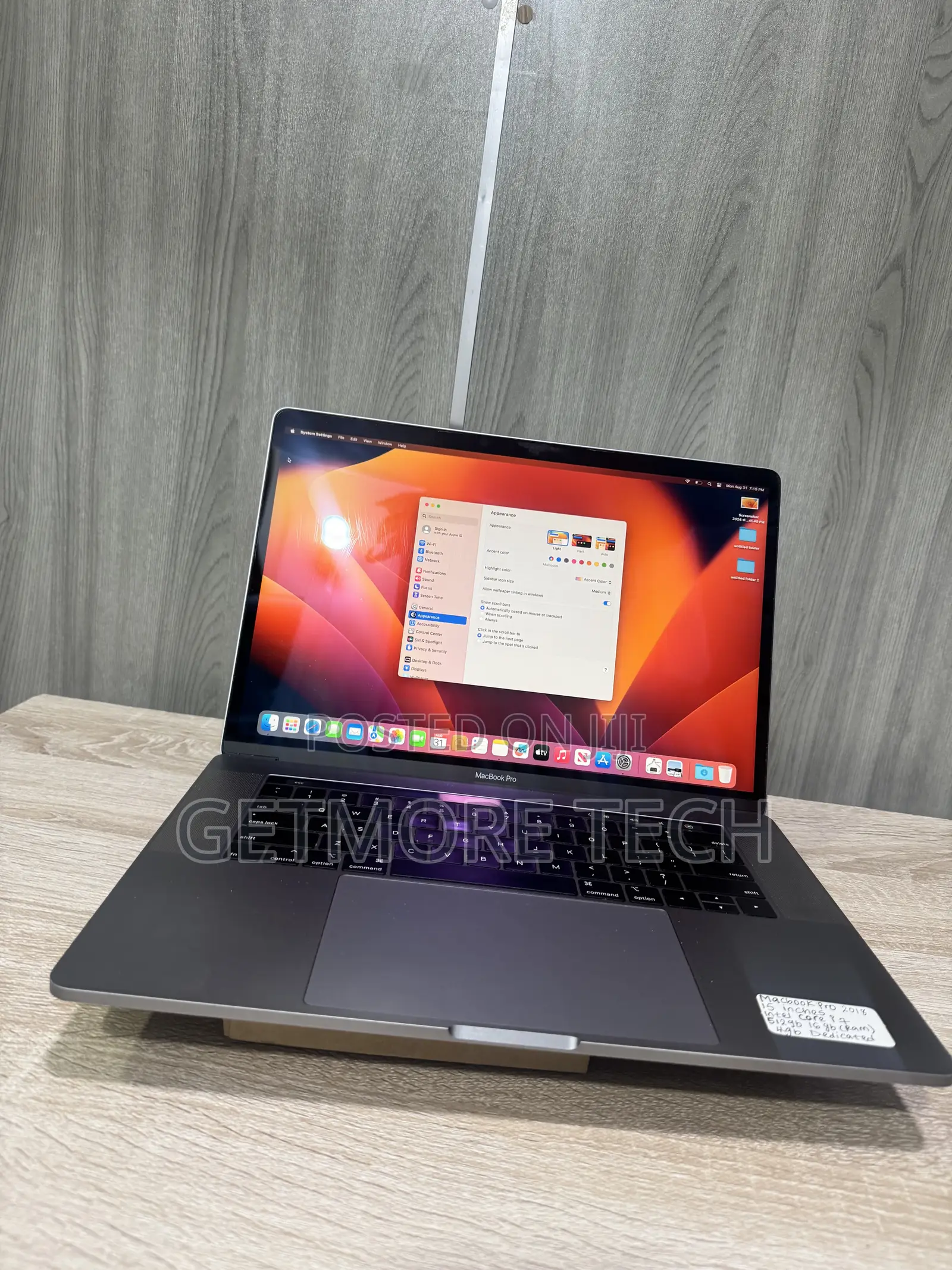 Laptop Apple MacBook Pro 2018 16GB Intel Core i7 SSD 512GB