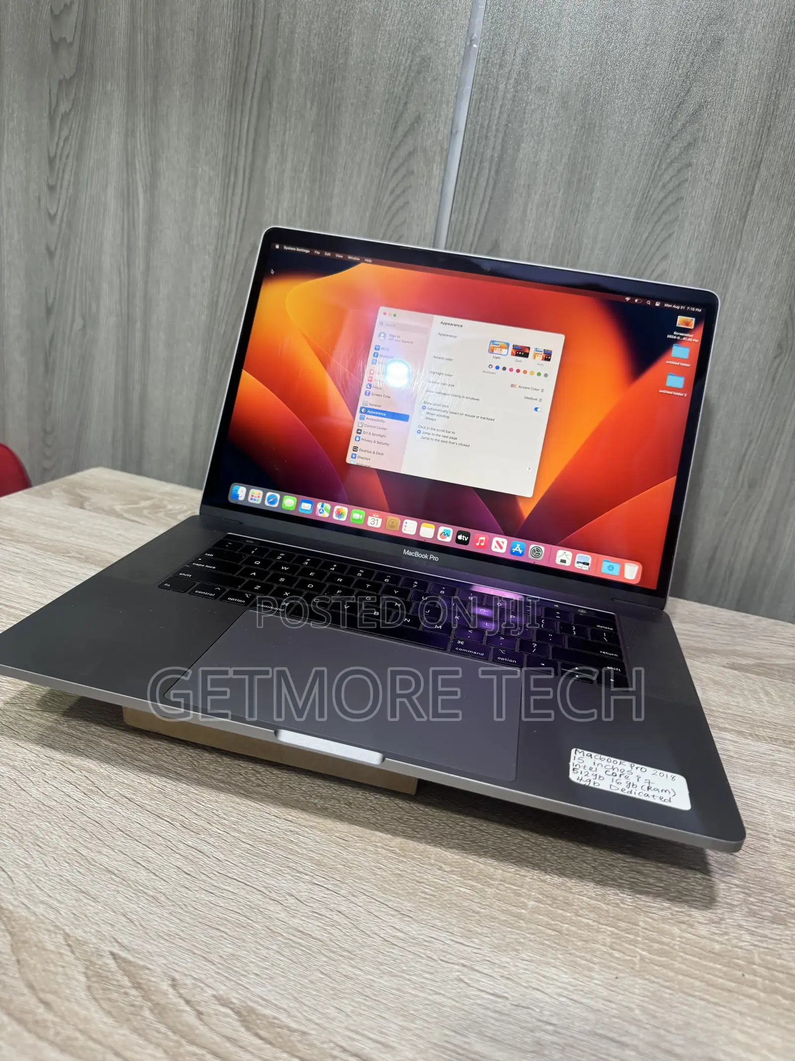 Laptop Apple MacBook Pro 2018 16GB Intel Core i7 SSD 512GB
