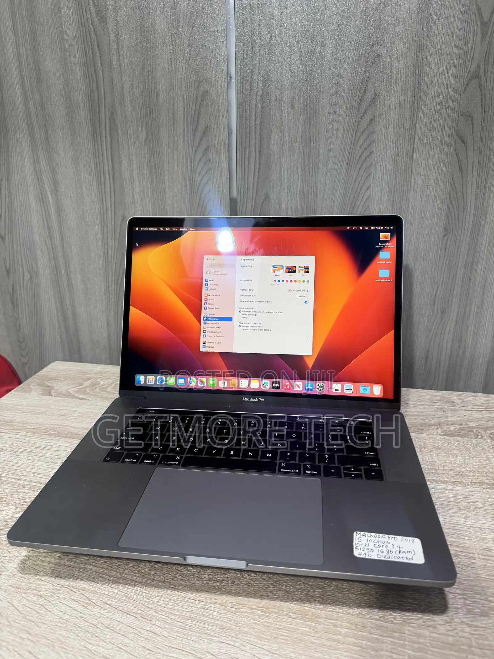 Laptop Apple MacBook Pro 2018 16GB Intel Core i7 SSD 512GB