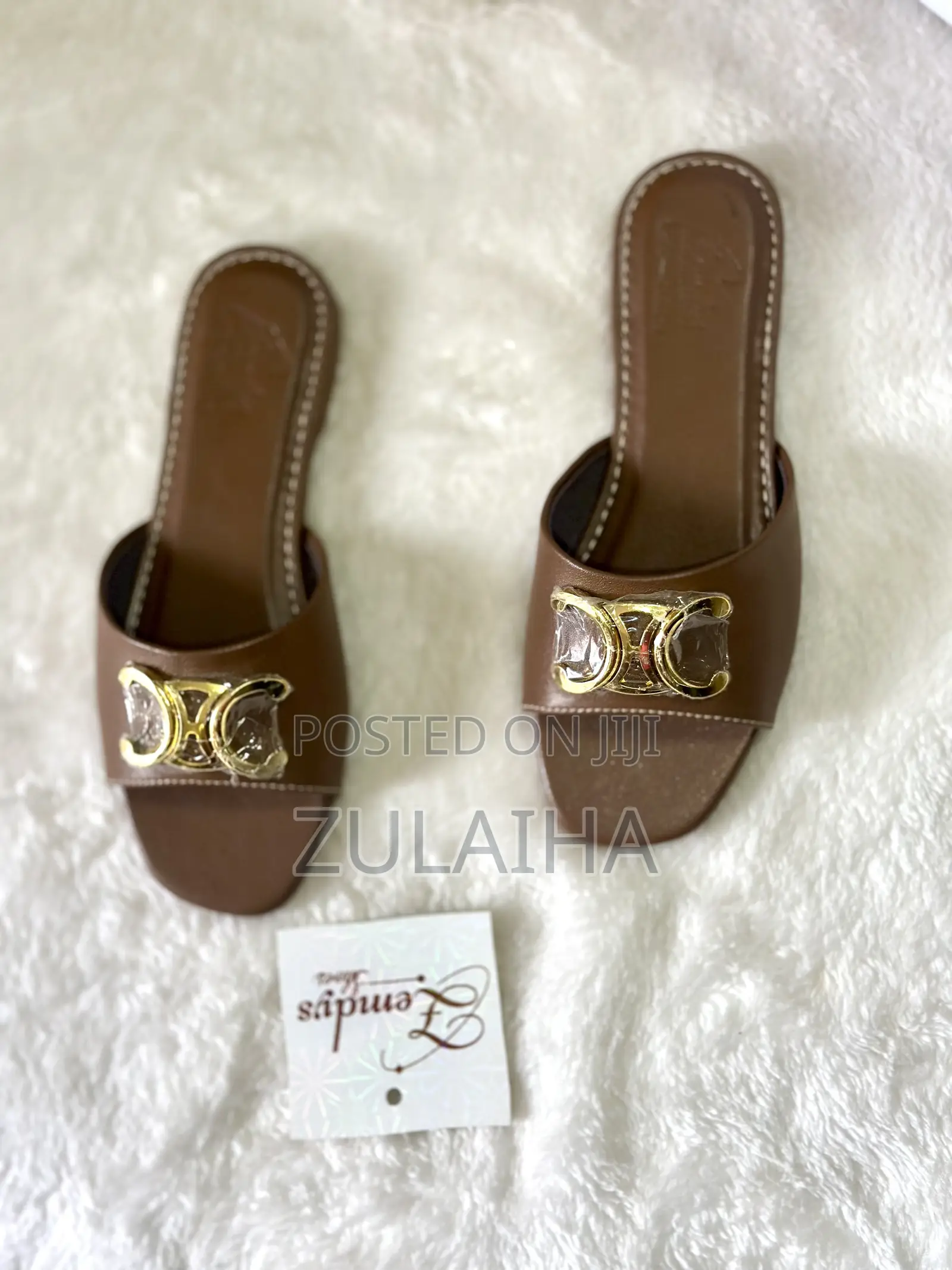 Womens Brown Handmade Comfortable Flat Shoe