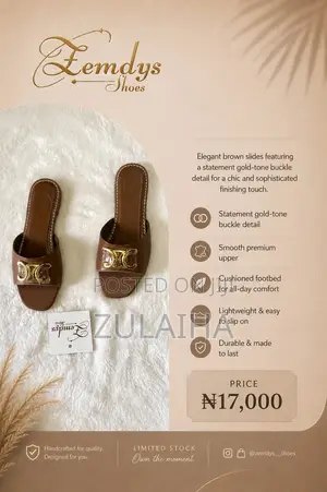 Womens Brown Handmade Comfortable Flat Shoe